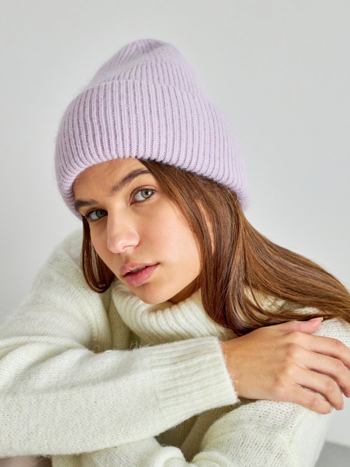 Purple knitted winter hat Kertie