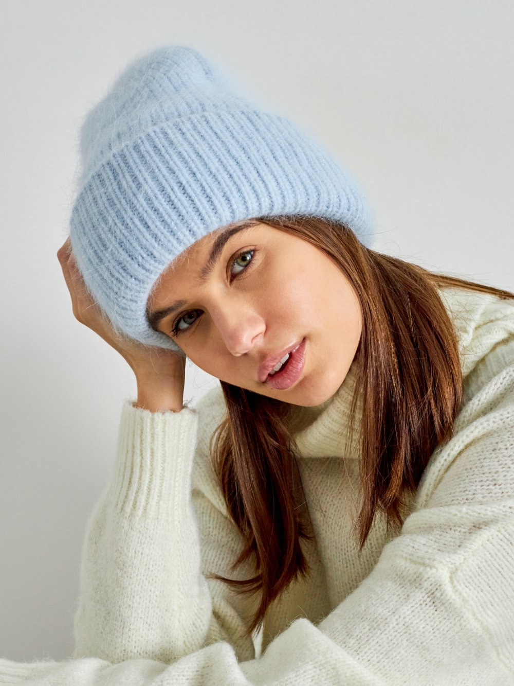 Modrá pletená zimní čepice Iggy