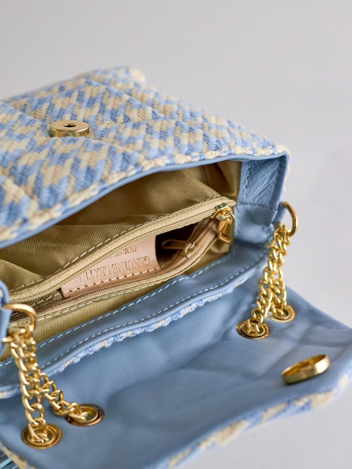Modrá vzorovaná kabelka Celine