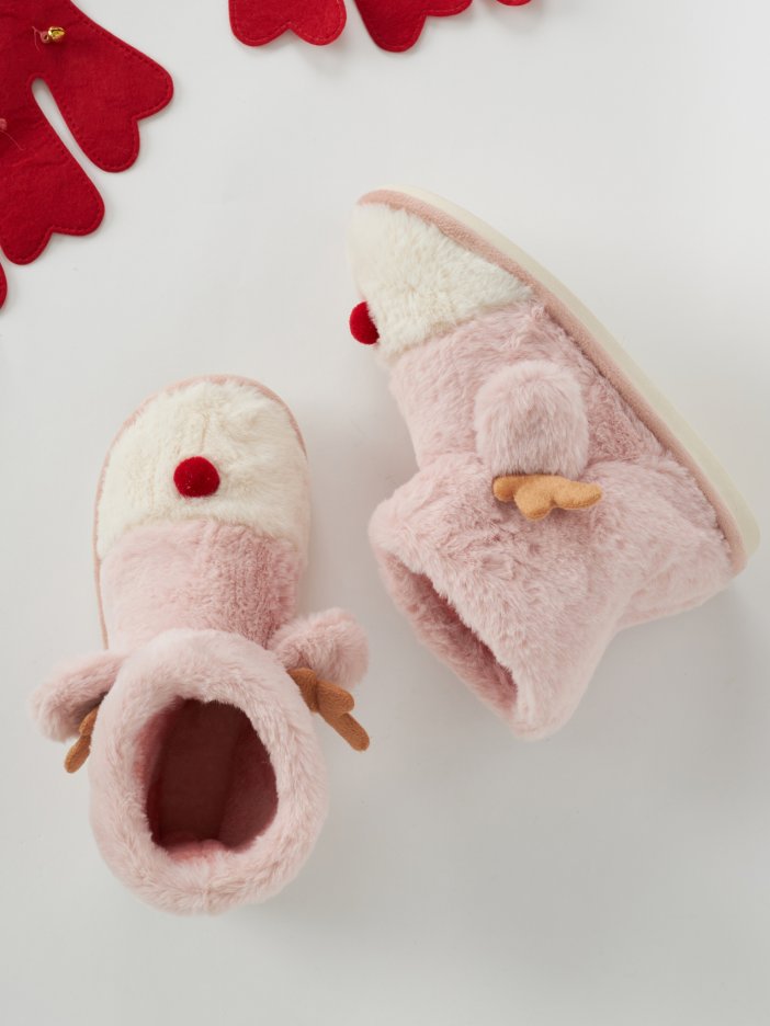 Pink ankle slippers Deer
