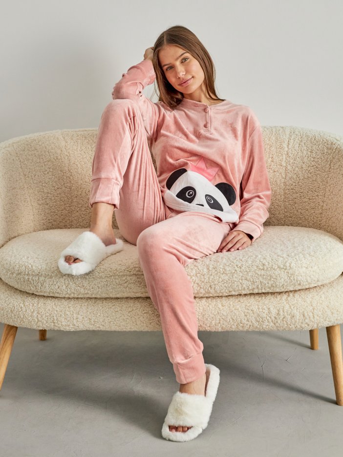 Růžové pyžamo Panda