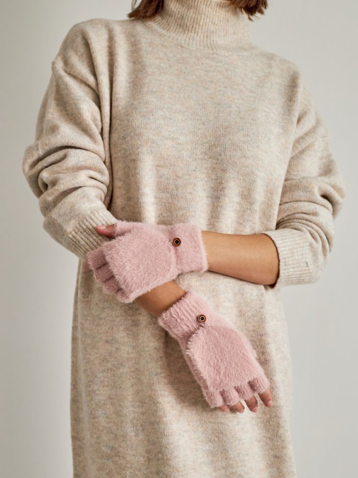 Ružové rukavice Fluffy