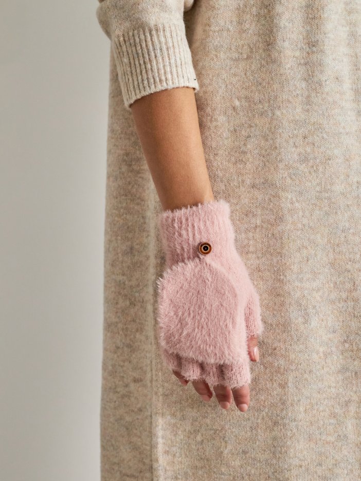 Ružové rukavice Fluffy