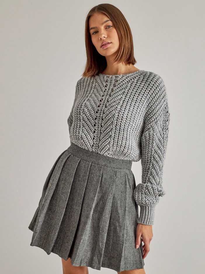 Sivý pletený svetr Dior
