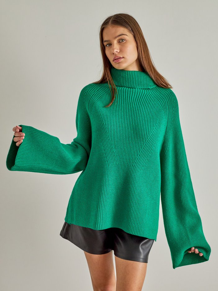 Zelený pletený sveter Lina