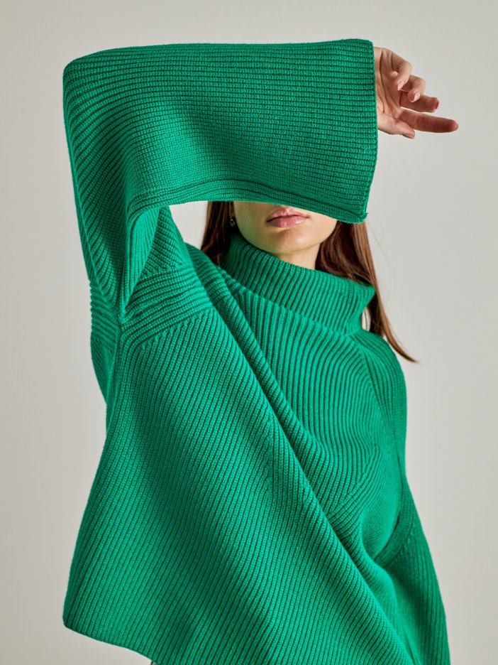 Zelený pletený sveter Lina