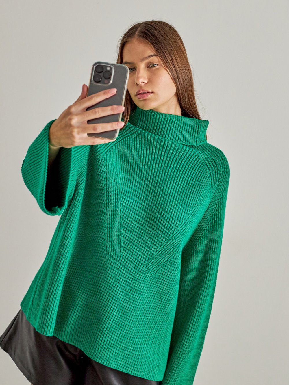 Zelený pletený svetr Lina