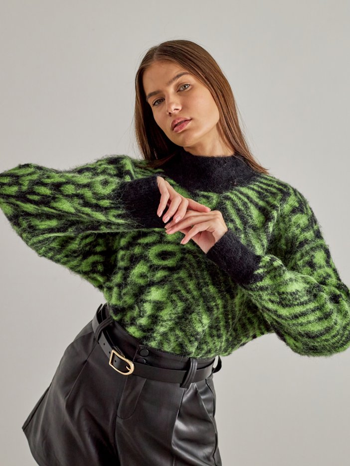 Green patterned sweater Amanza