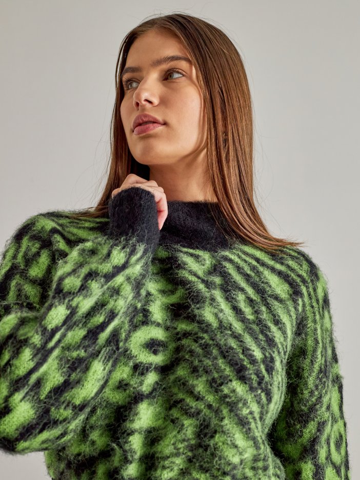 Green patterned sweater Amanza