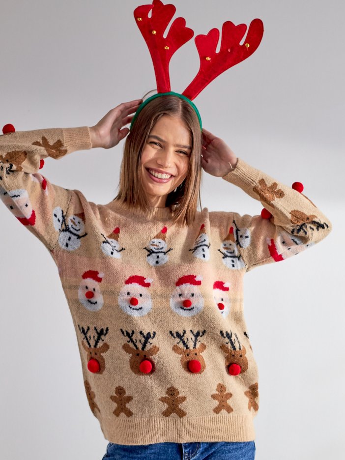 Béžový pletený sveter Santa