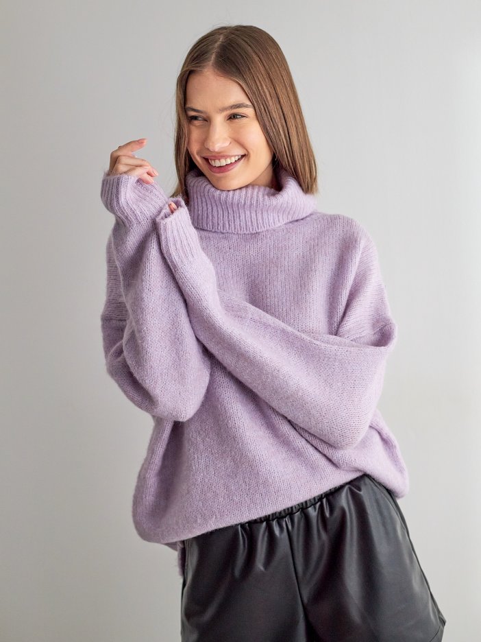Fialový pletený svetr Bery