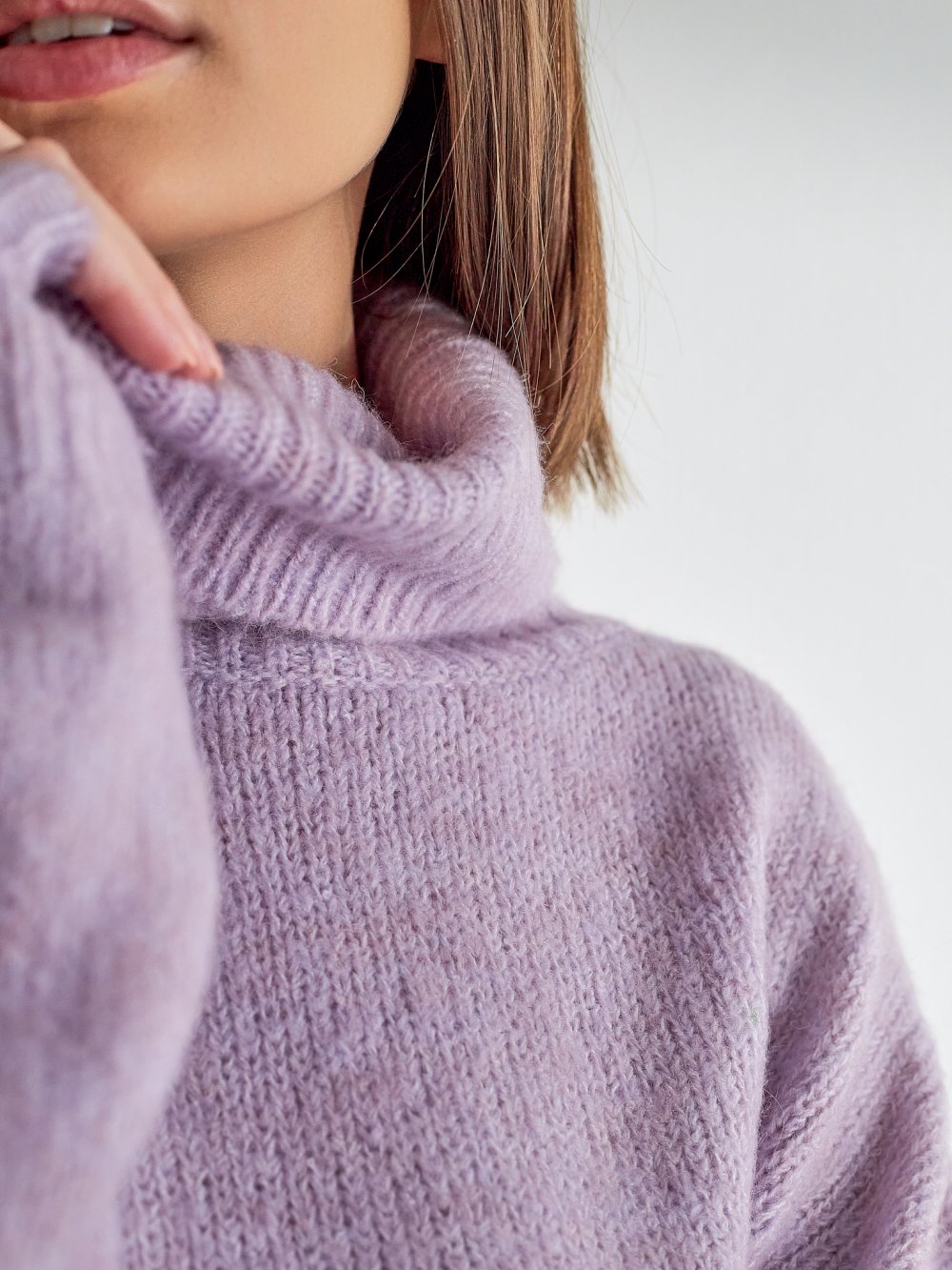 Fialový pletený sveter Bery