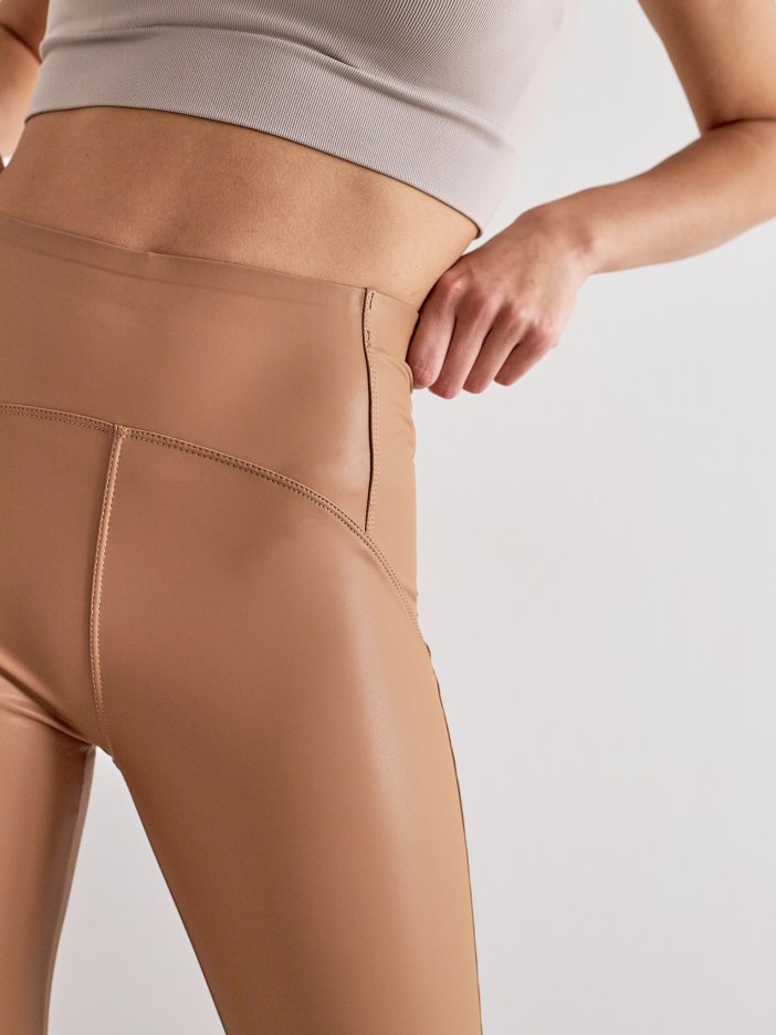 Brown leather leggings Lizz