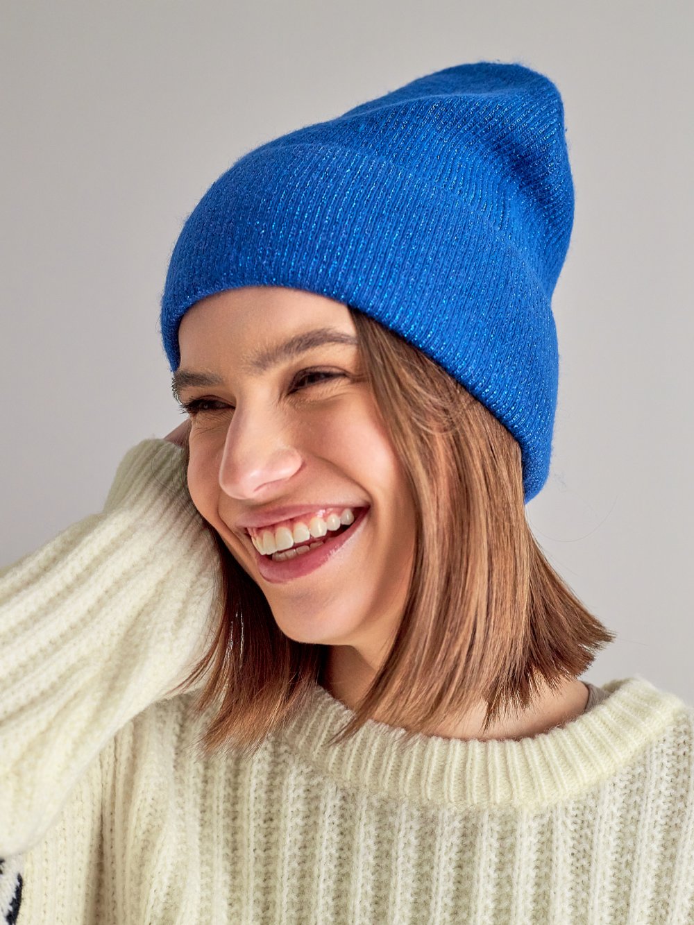 Modrá pletená zimní čepice Autry