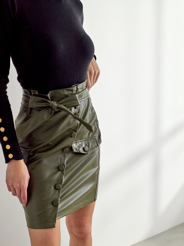 Zelená kožená sukňa Mariah