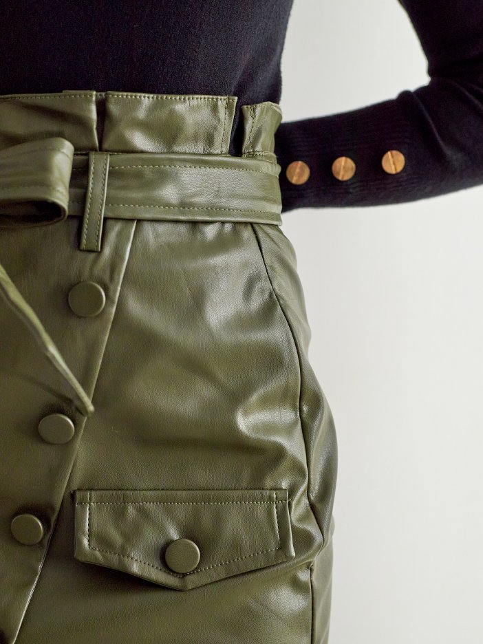 Green leather skirt Mariah