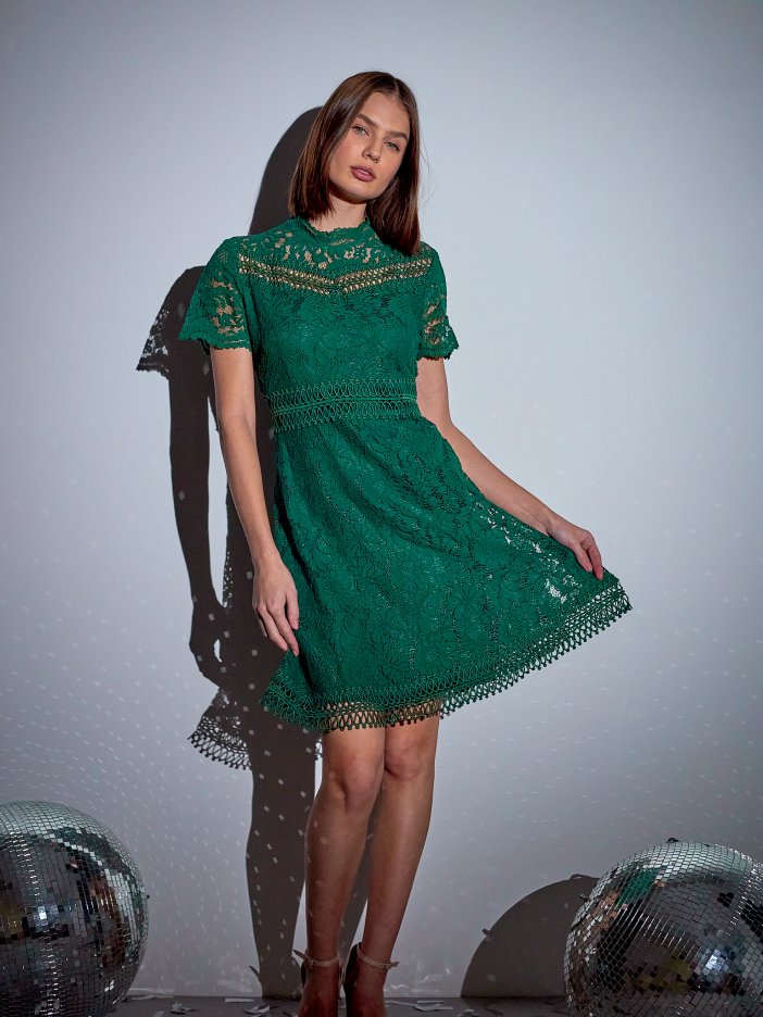 Zelené krajkové šaty Tracy