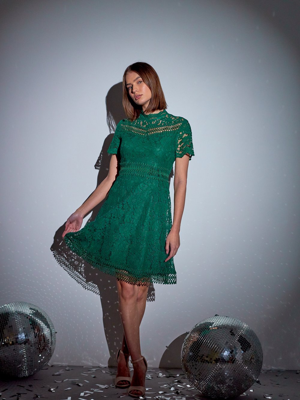 Zelené čipkované šaty Tracy