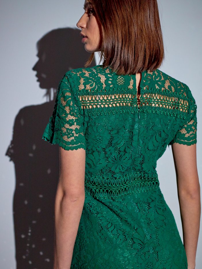 Zelené čipkované šaty Tracy
