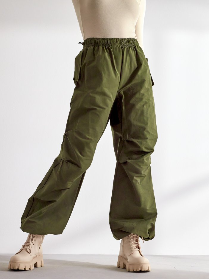 Zelené kapsáčové kalhoty Zua