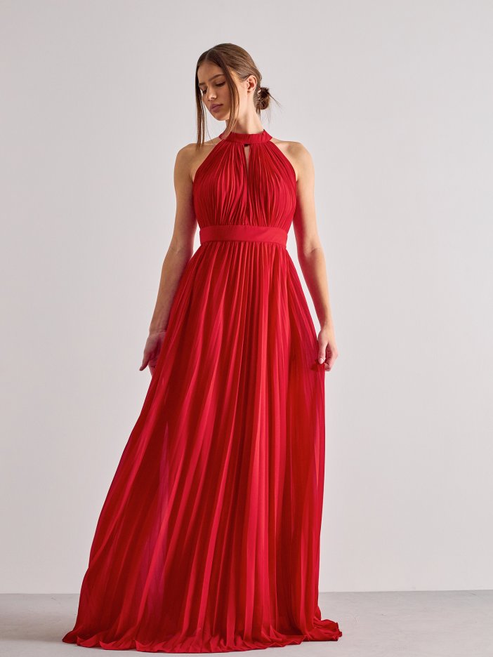 Červené plisované společenské šaty Roxy