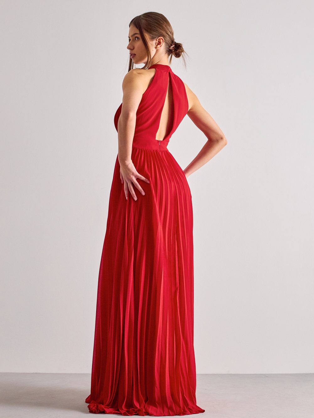 Červené plisované společenské šaty Roxy