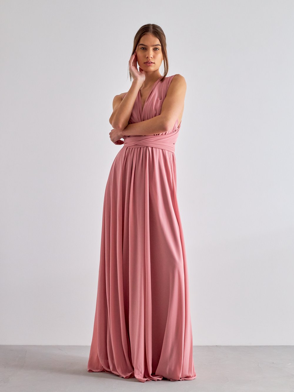 Ružové společenské šaty Anais