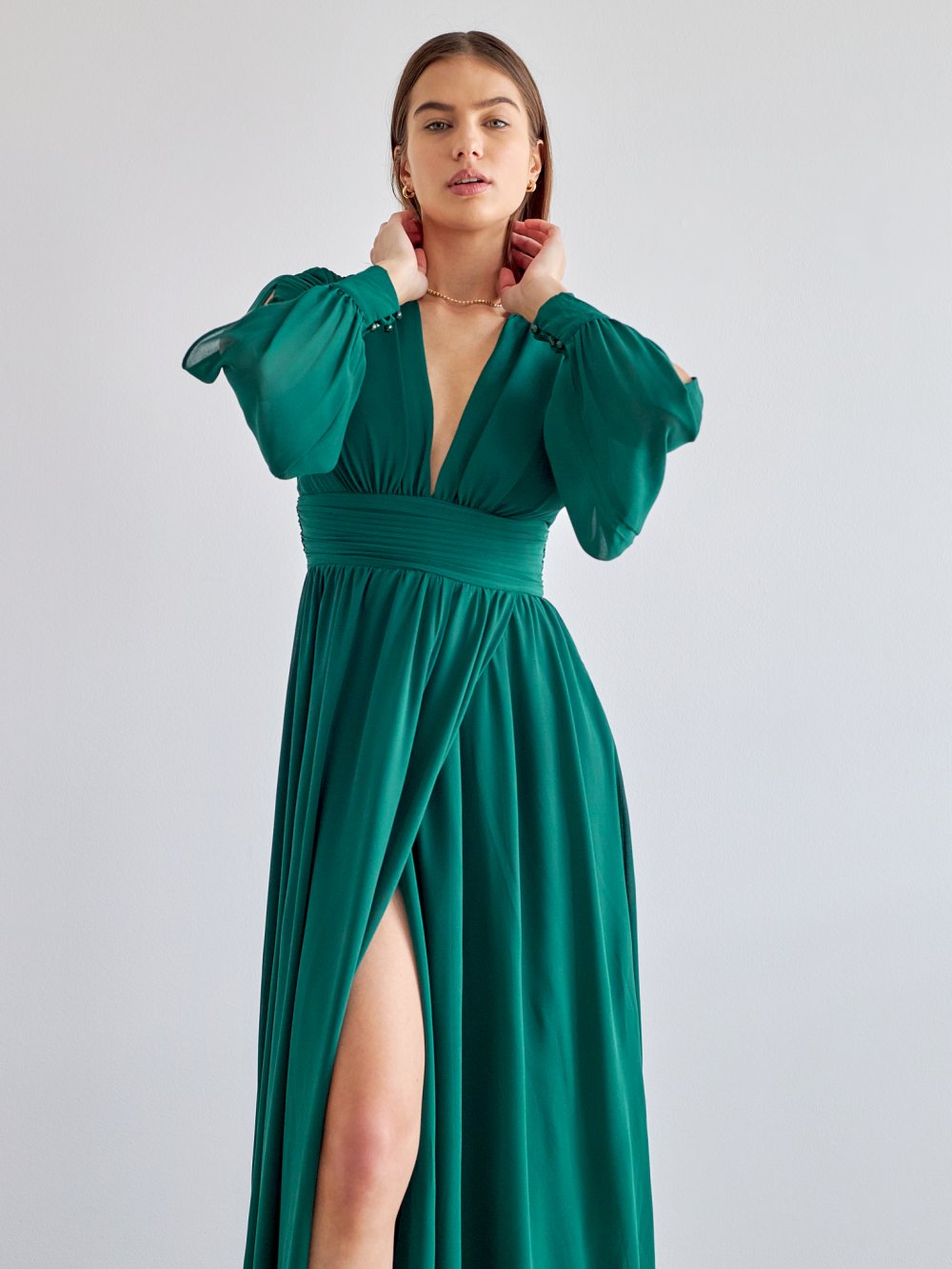 Zelené spoločenské šaty Perine