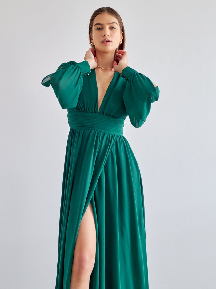 Zelené spoločenské šaty Perine