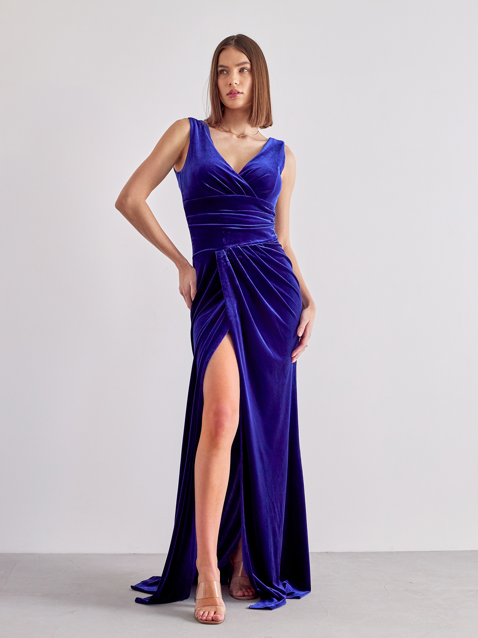 Blue velvet dress Ludivine