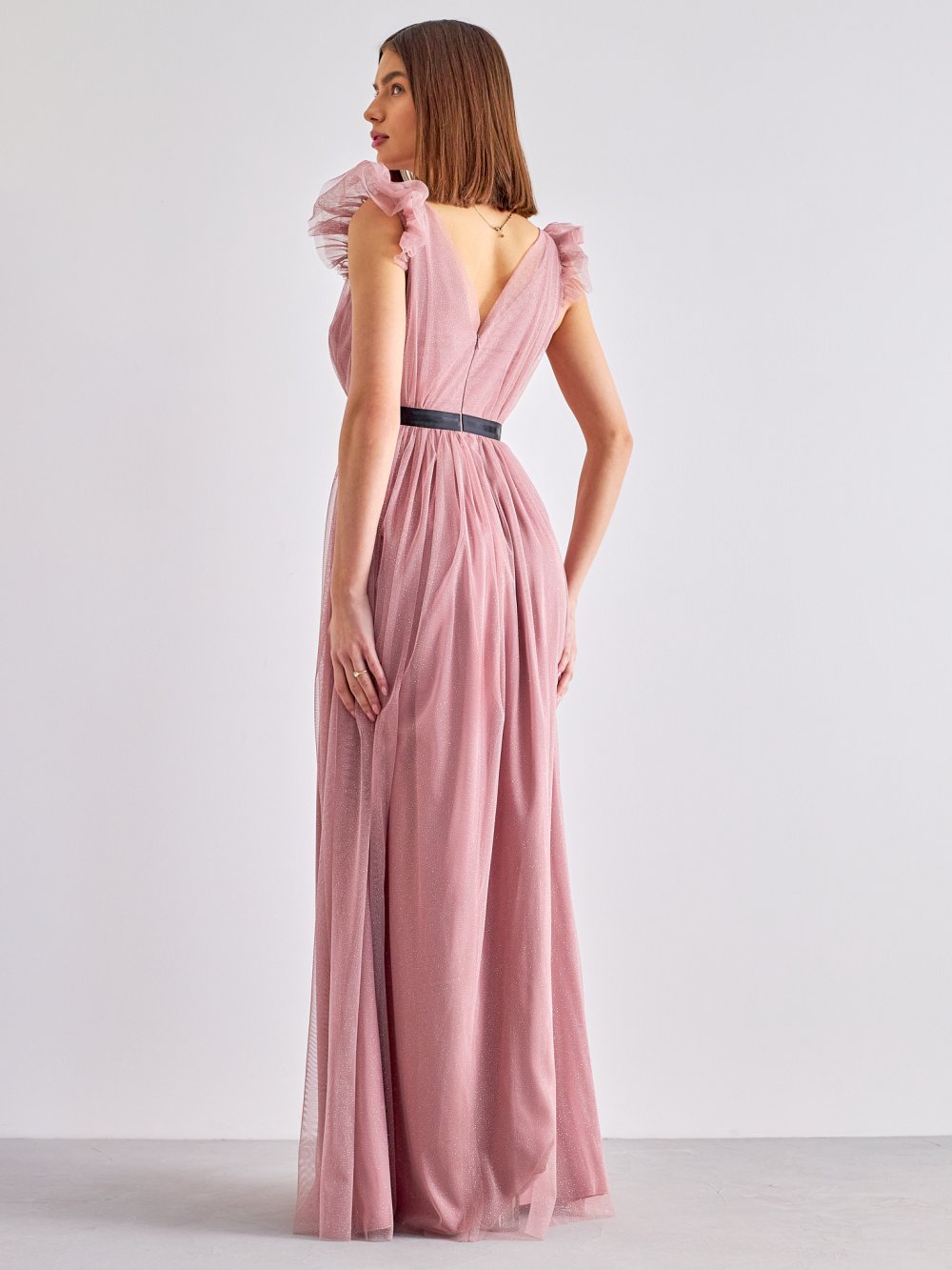 Ružové tylové společenské šaty Grace