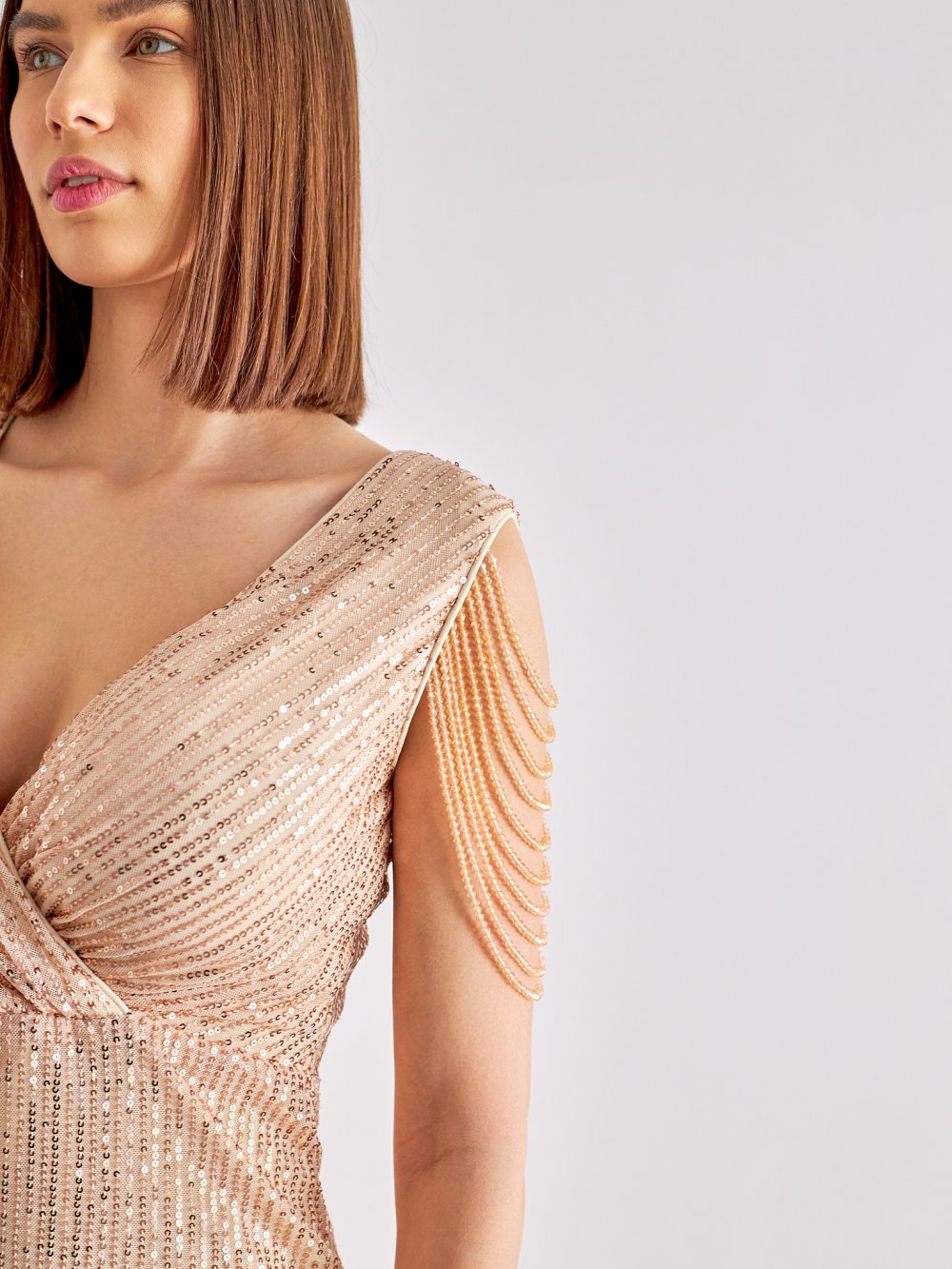 Zlaté flitrové šaty Adria