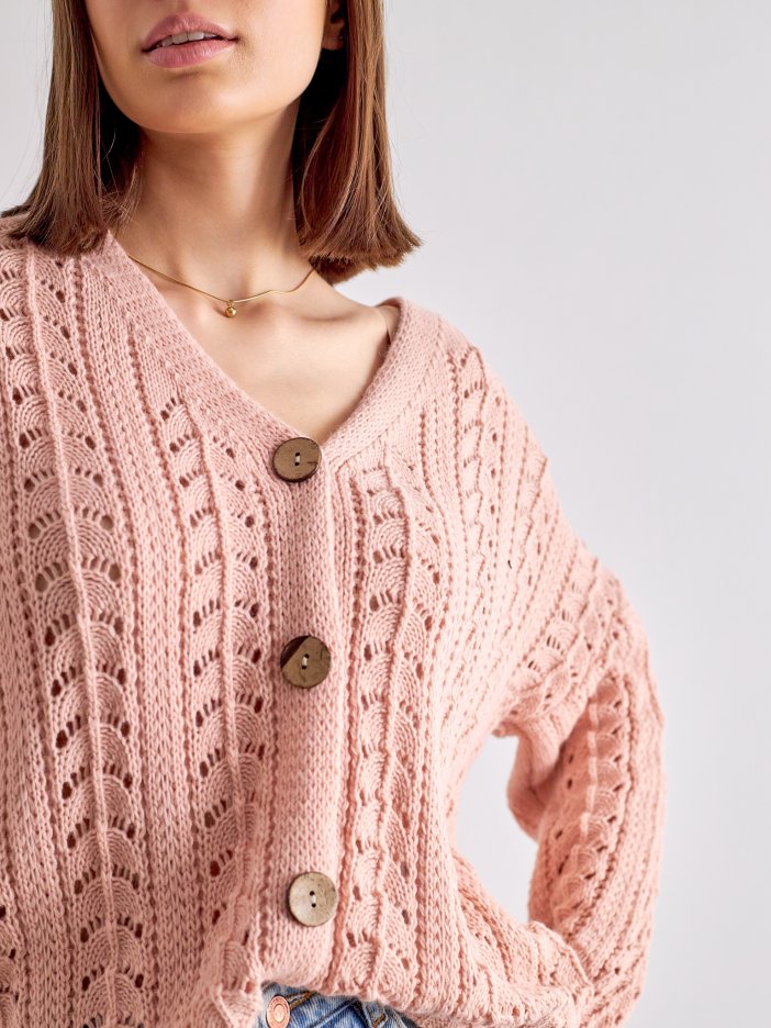 Púdrový pletený sveter Anika