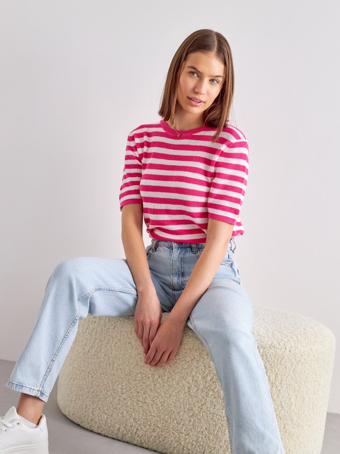 Pink striped top Moore