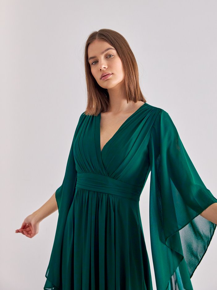 Tmavě zelené společenské šaty Marthe