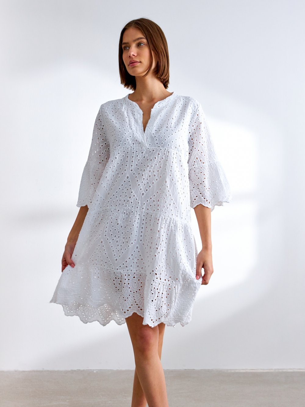 Biele madeirové šaty Betha