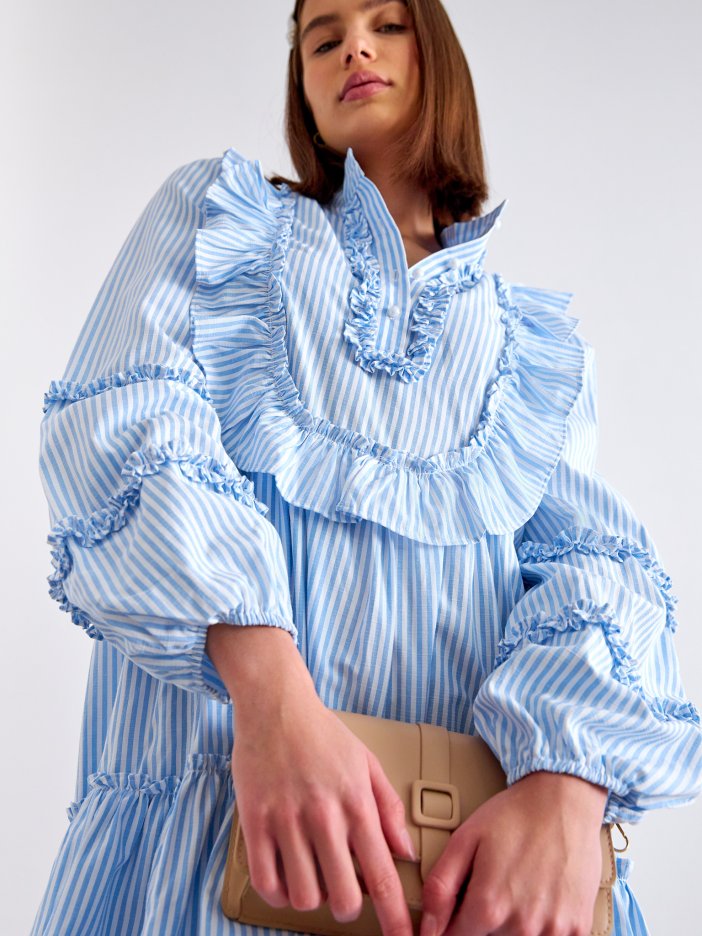 Blue-white striped dress Simonea