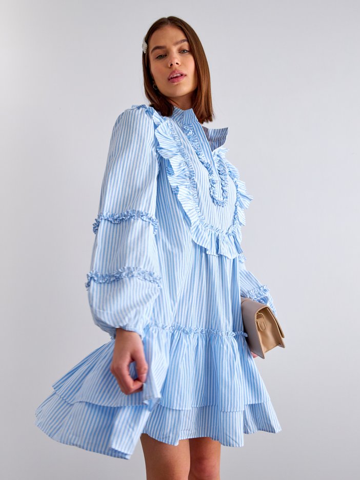 Modro-biele pásikové šaty Simonea