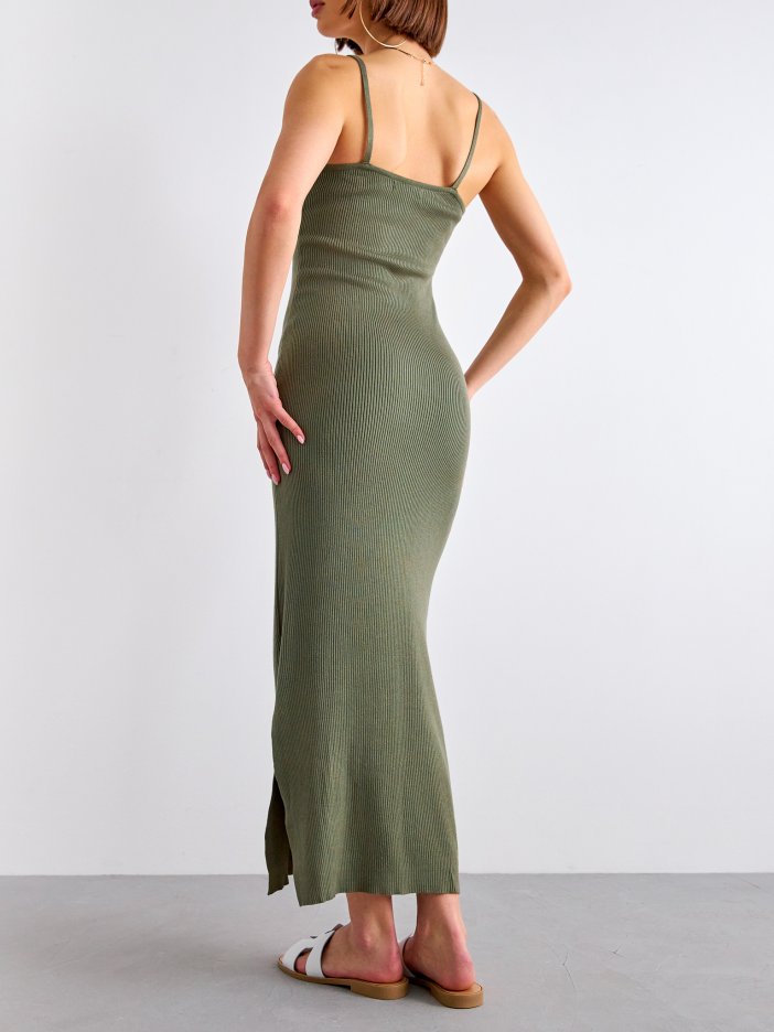 Olivové šaty Madlen