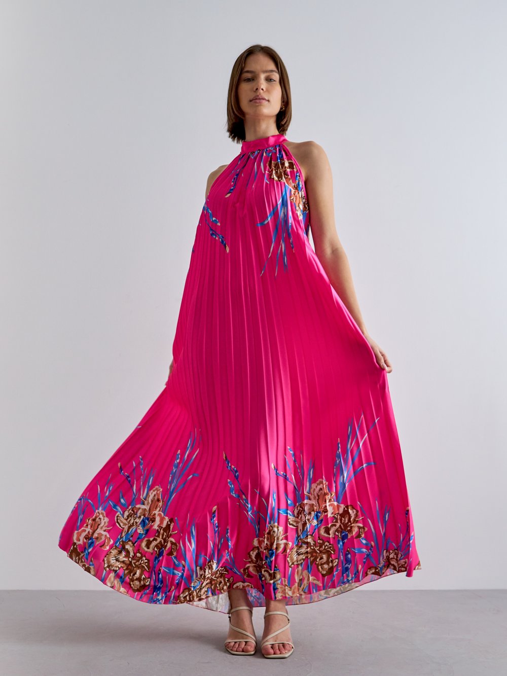 Růžové plisované šaty Laine