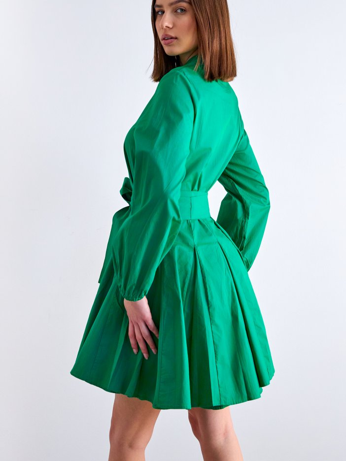 Green A-cut dress Celia
