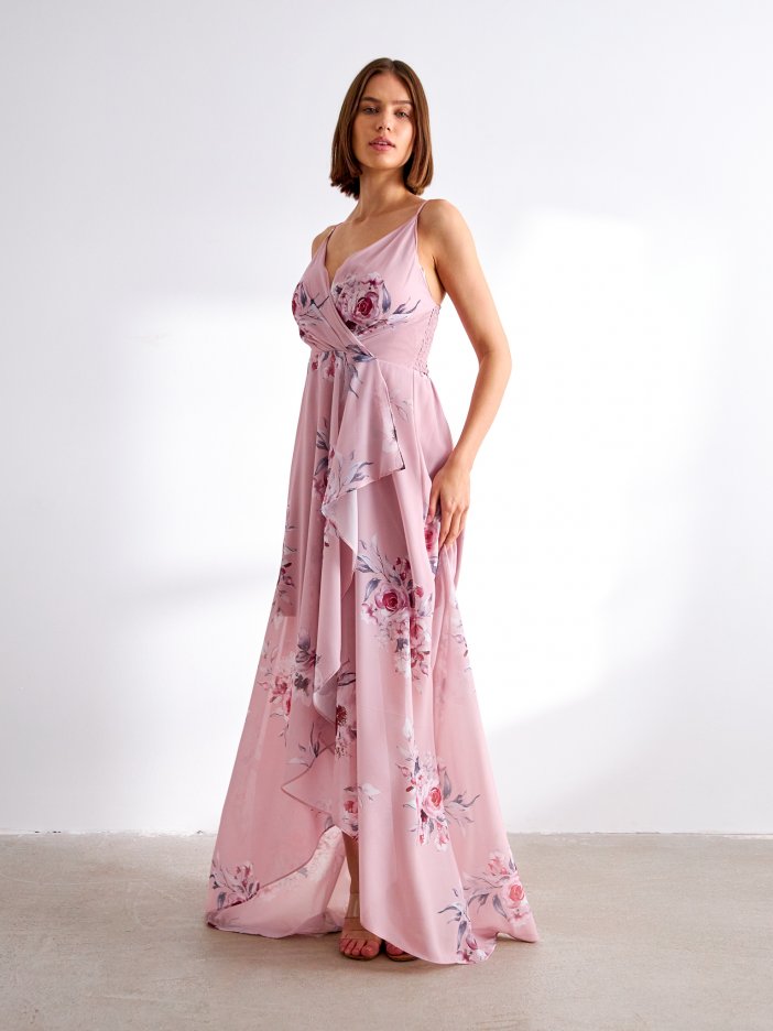 Ružové kvetované šaty Nicole