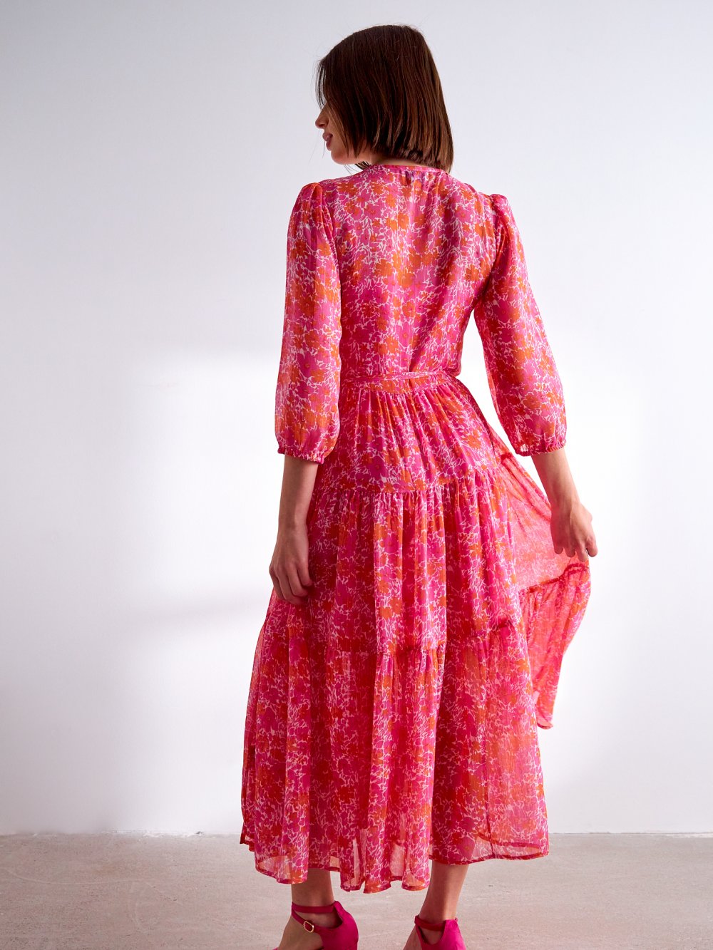 Ružové vzorované šaty Carissa