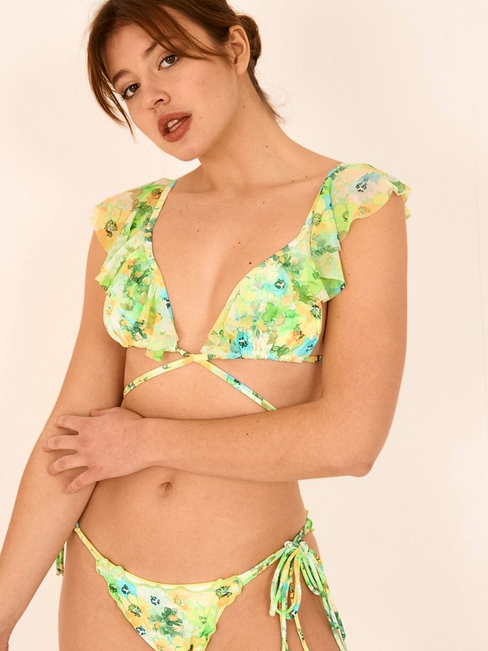 Yonaha green two-piece swimsuit