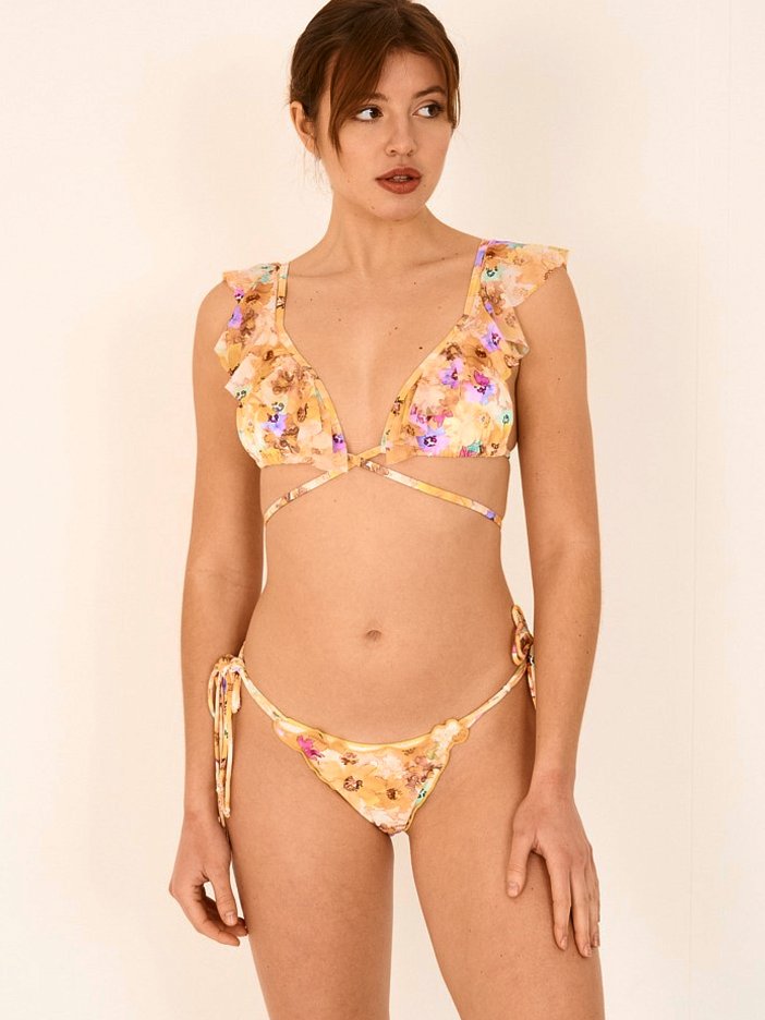 Yonaha yellow two-piece swimsuit