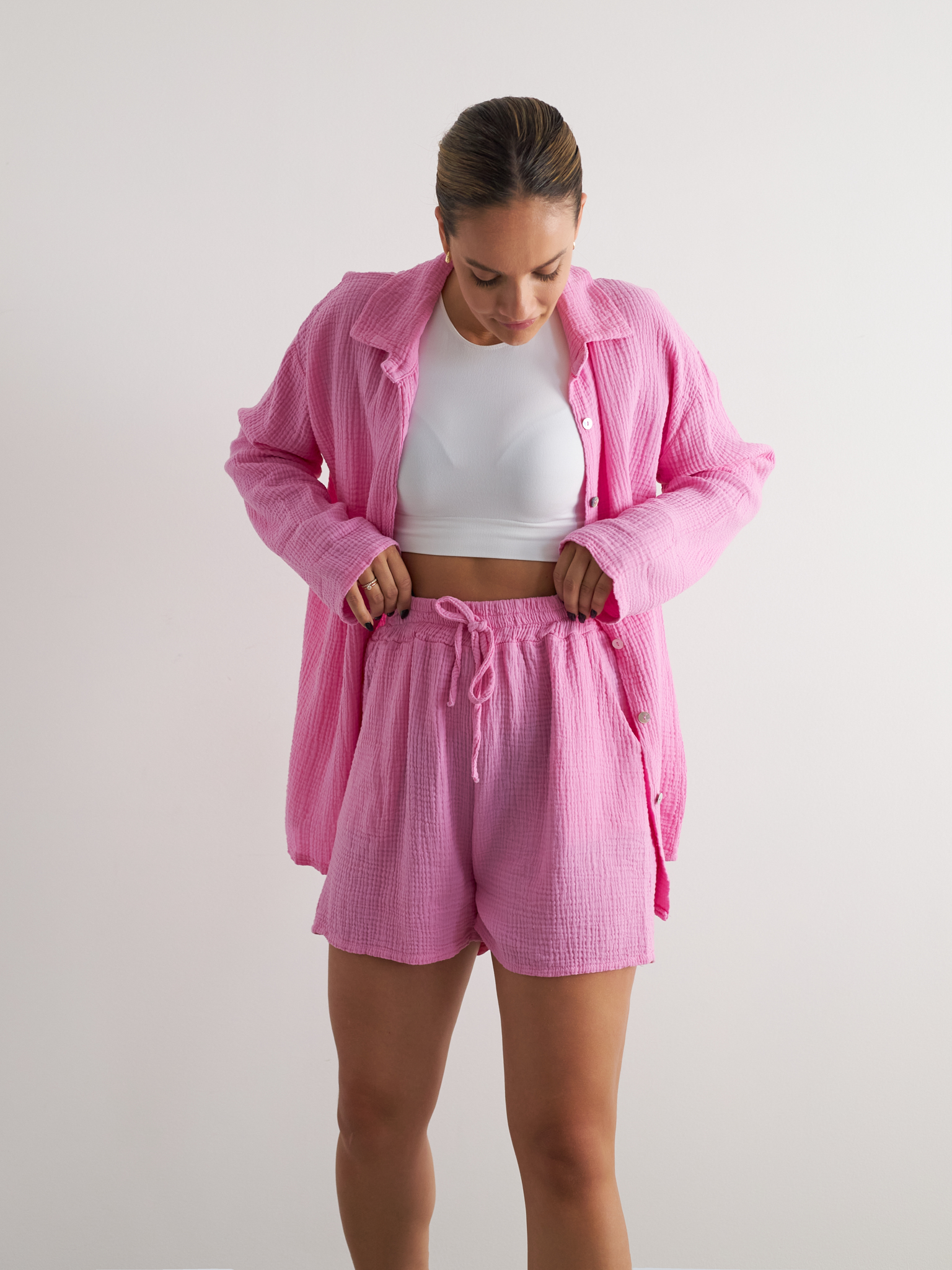Muriel Heart Pink Long Sleeve Top and Legging Set, L-XL