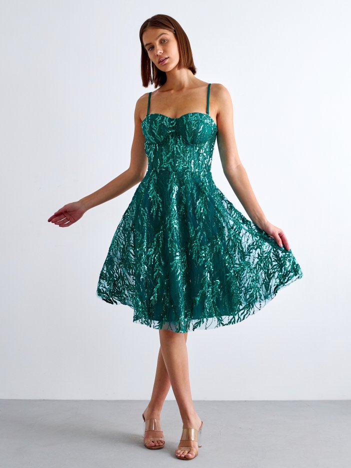 Zelené flitrované šaty Diana