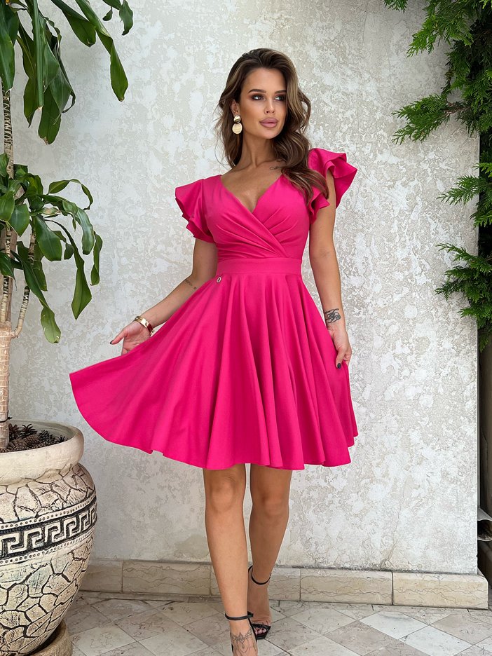 Ružové společenské šaty Caroline
