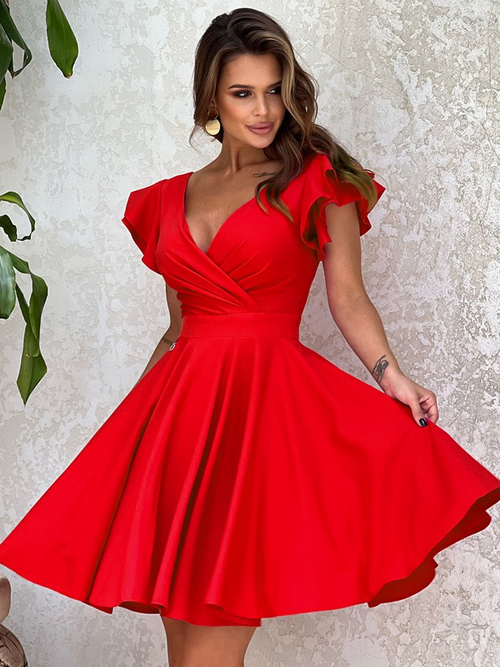 Červené společenské šaty Caroline