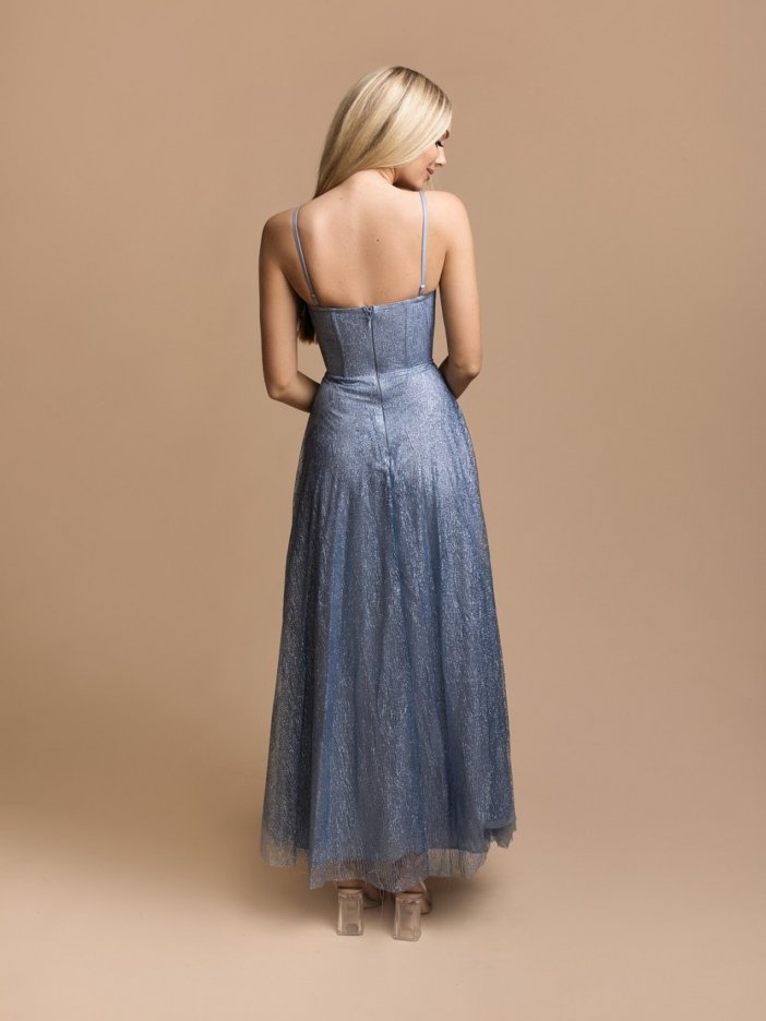 Modré třpytivé společenské šaty Alicia